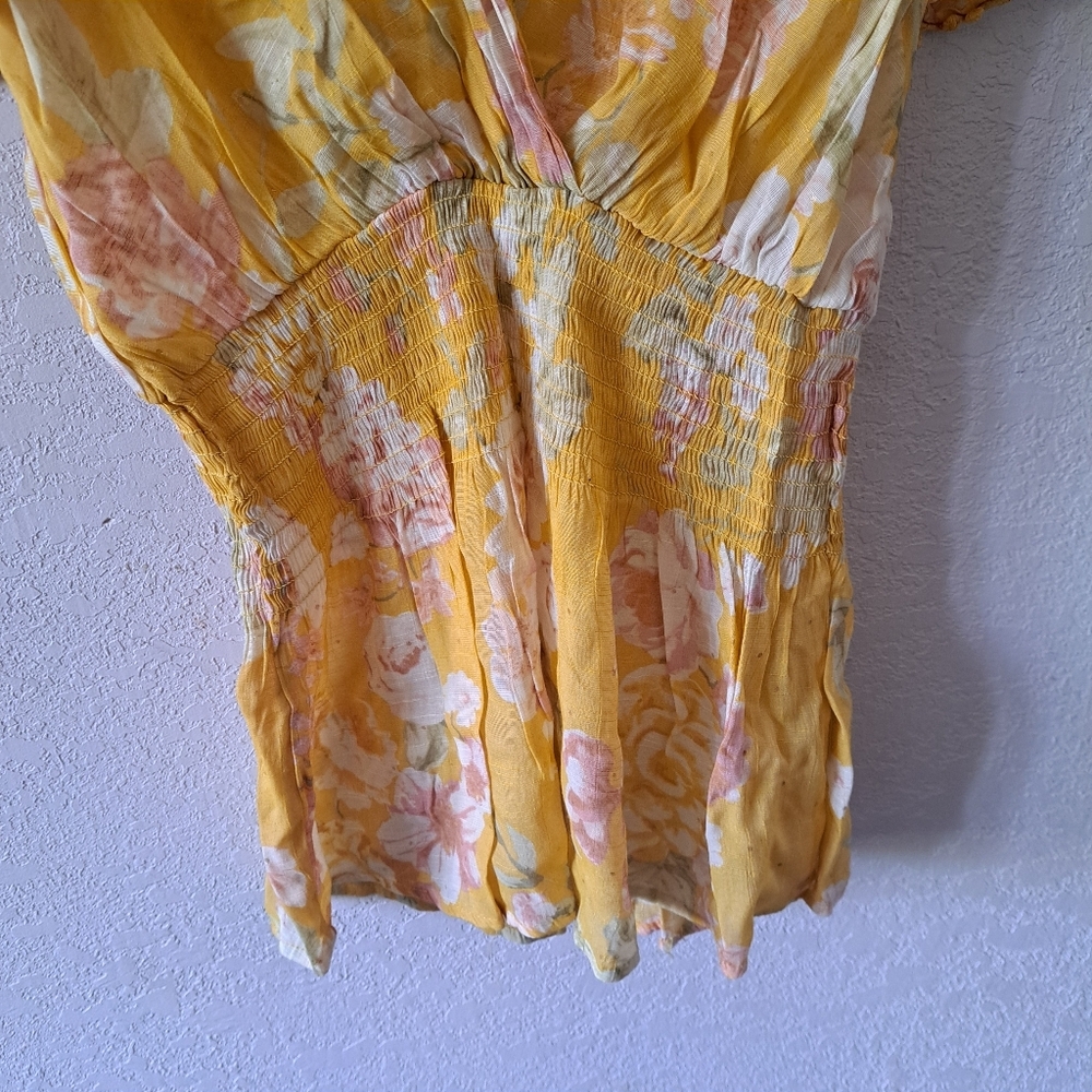Harvé Benard Yellow Floral Blouse - Picture 3 of 6
